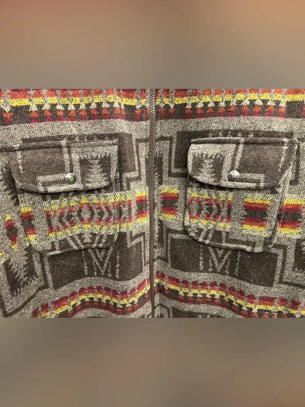 Outback Trading Company Koda Jacket Large Southwestern Aztec Wool Blend Western
